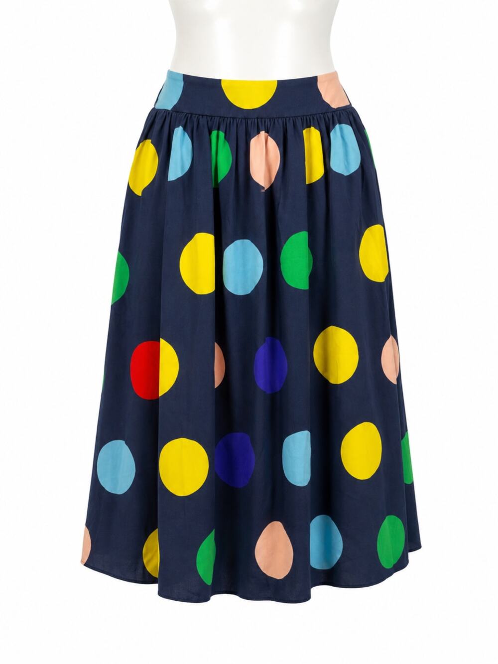 Frock Shop Polka Dot Maxi Skirt Lined Elastic Waist Est Medium Colorful